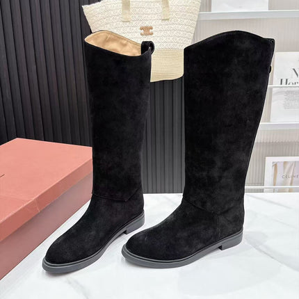 LP 26S KNEE-HIGH BOOTS IN BLACK SUEDE