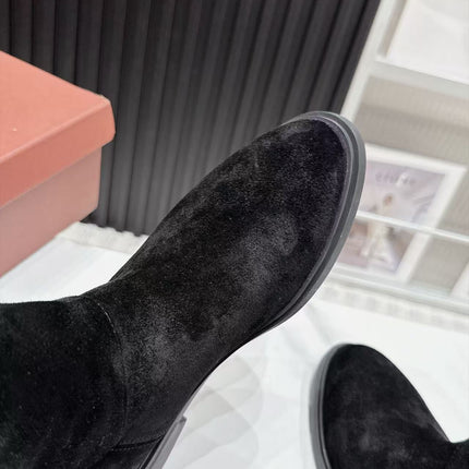 LP 26S KNEE-HIGH BOOTS IN BLACK SUEDE