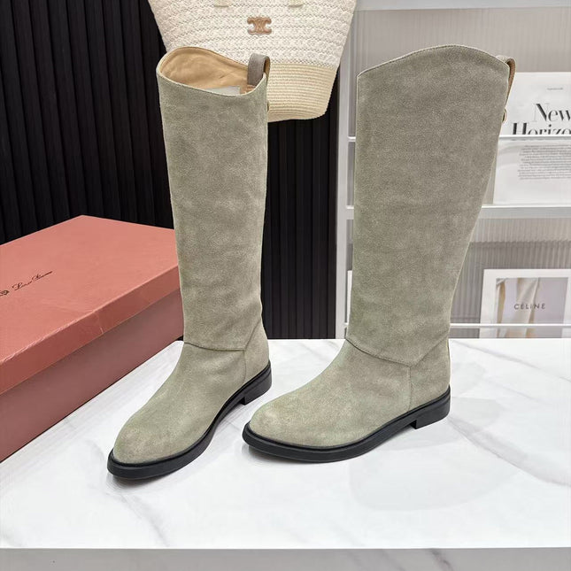 LP 26S KNEE-HIGH BOOTS IN SAGE GREY SUEDE