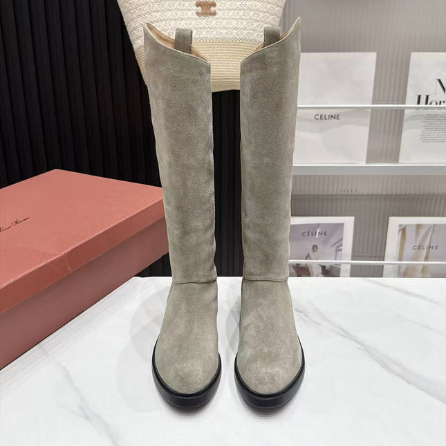 LP 26S KNEE-HIGH BOOTS IN SAGE GREY SUEDE