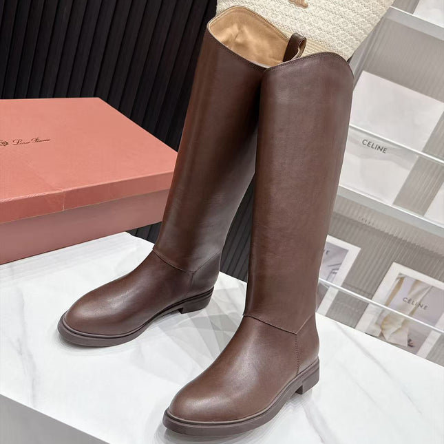 LP 26S KNEE-HIGH BOOTS IN DARK BROWN CALFSKIN