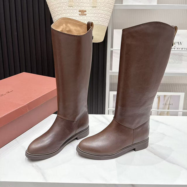 LP 26S KNEE-HIGH BOOTS IN DARK BROWN CALFSKIN