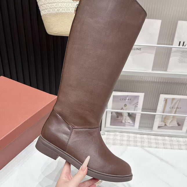 LP 26S KNEE-HIGH BOOTS IN DARK BROWN CALFSKIN
