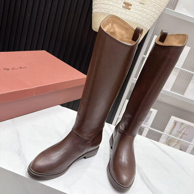 LP 26S KNEE-HIGH BOOTS IN DARK BROWN CALFSKIN