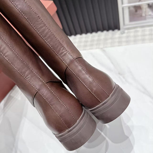 LP 26S KNEE-HIGH BOOTS IN DARK BROWN CALFSKIN
