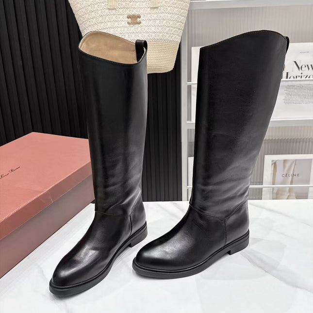 LP 26S KNEE-HIGH BOOTS IN BLACK CALFSKIN