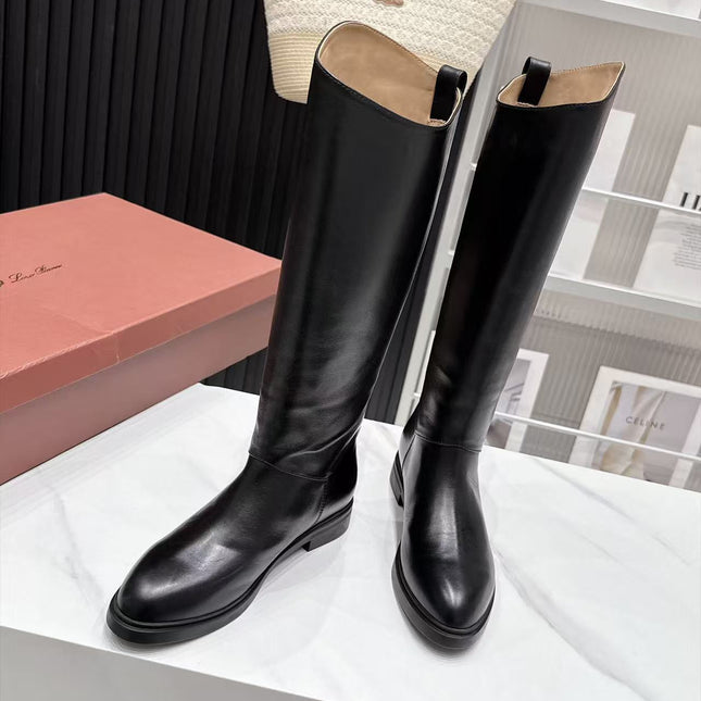 LP 26S KNEE-HIGH BOOTS IN BLACK CALFSKIN