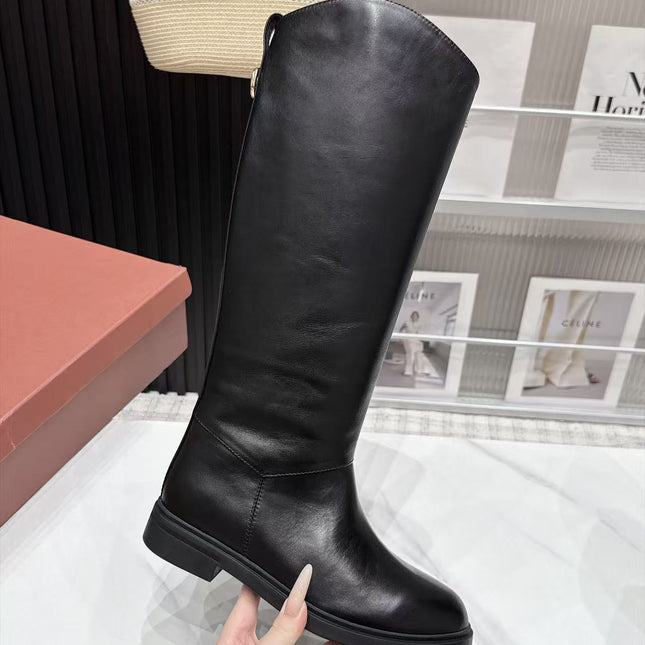 LP 26S KNEE-HIGH BOOTS IN BLACK CALFSKIN