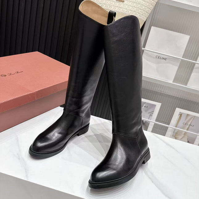 LP 26S KNEE-HIGH BOOTS IN BLACK CALFSKIN