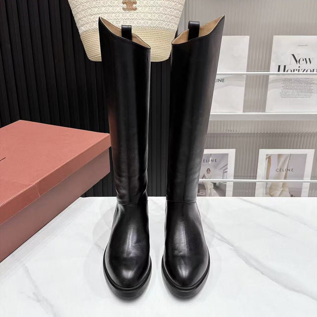 LP 26S KNEE-HIGH BOOTS IN BLACK CALFSKIN