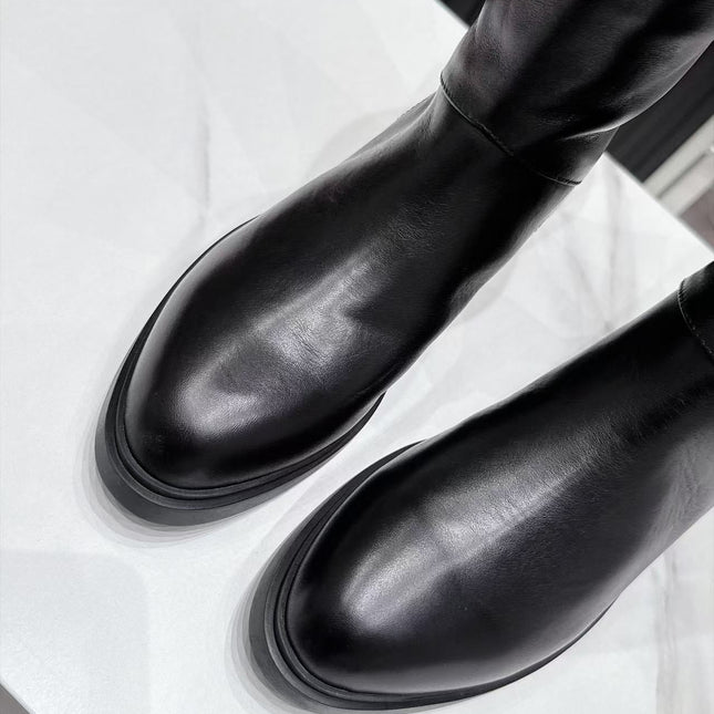 LP 26S KNEE-HIGH BOOTS IN BLACK CALFSKIN
