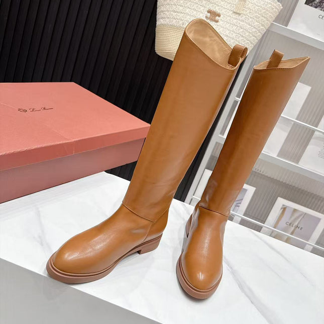 LP 26S KNEE-HIGH BOOTS IN CAMEL CALFSKIN