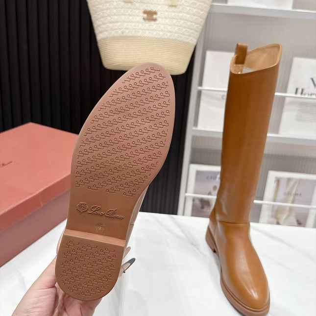 LP 26S KNEE-HIGH BOOTS IN CAMEL CALFSKIN