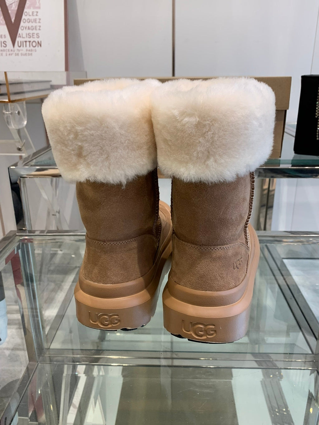 ANKLE BOOTS IN CIDER BROWN SUEDE AND CALFSKIN