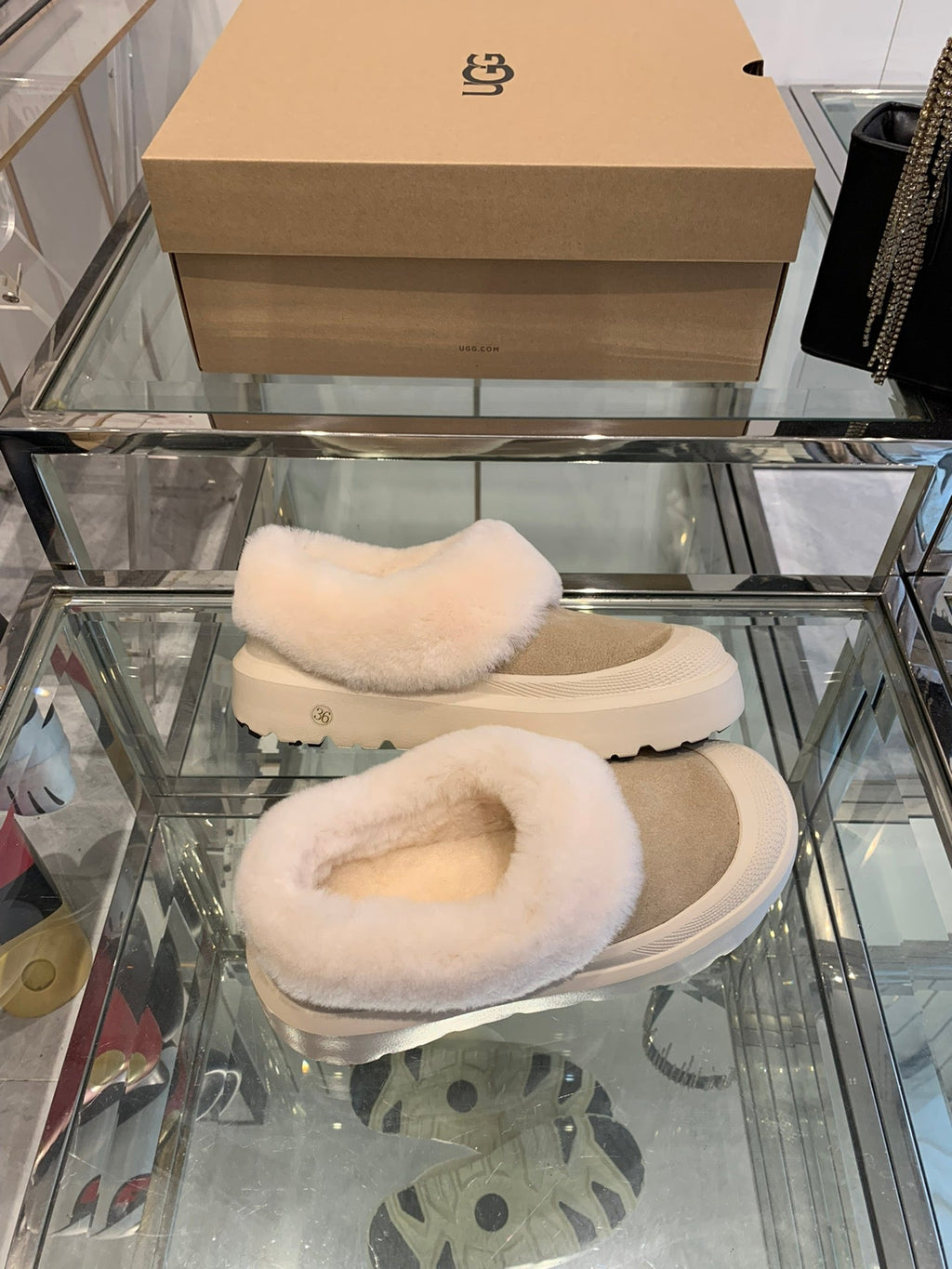 SNOW BOOT IN DESERT BROWN SUEDE AND WHITE CALFSKIN