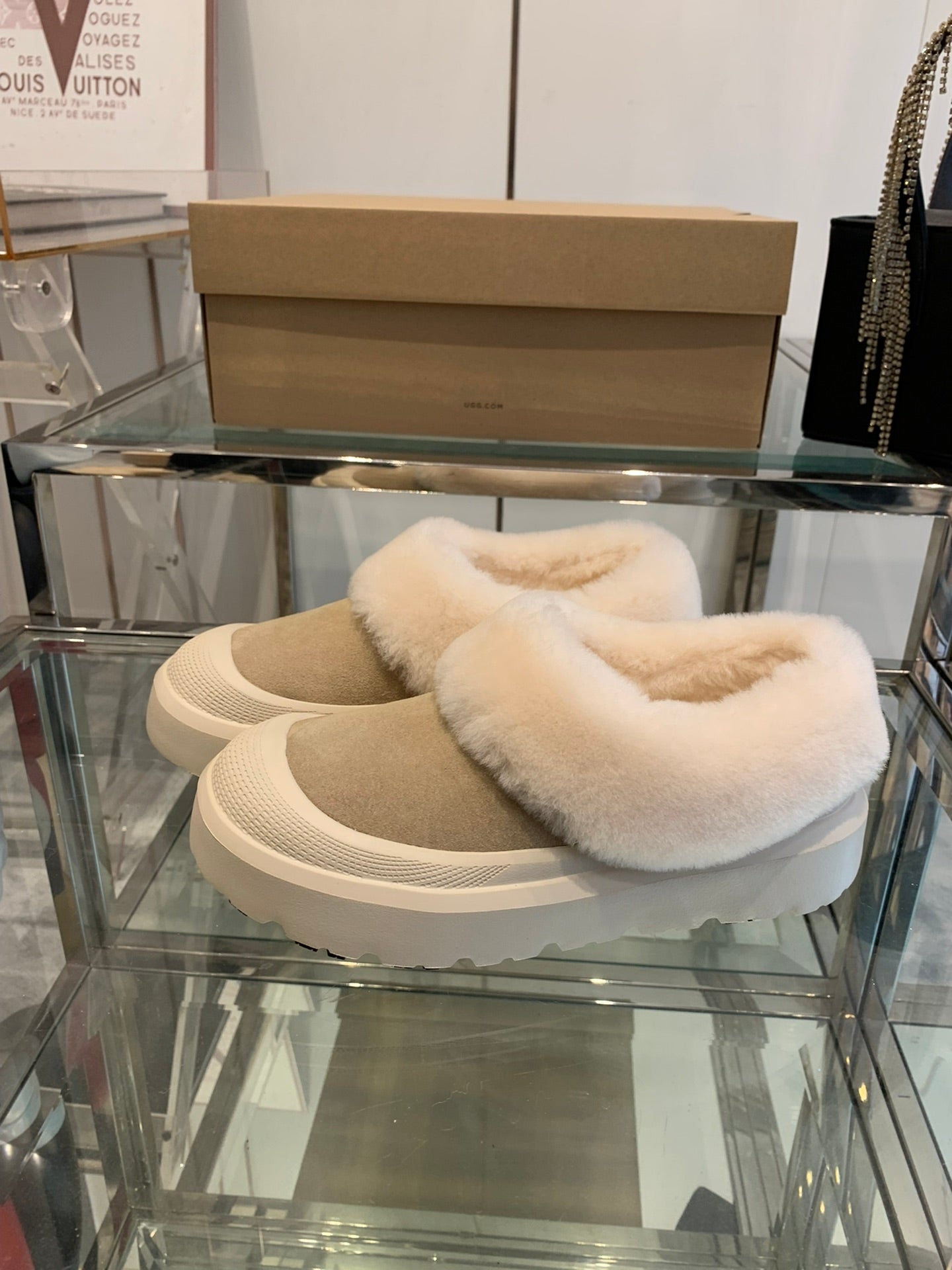 SNOW BOOT IN DESERT BROWN SUEDE AND WHITE CALFSKIN