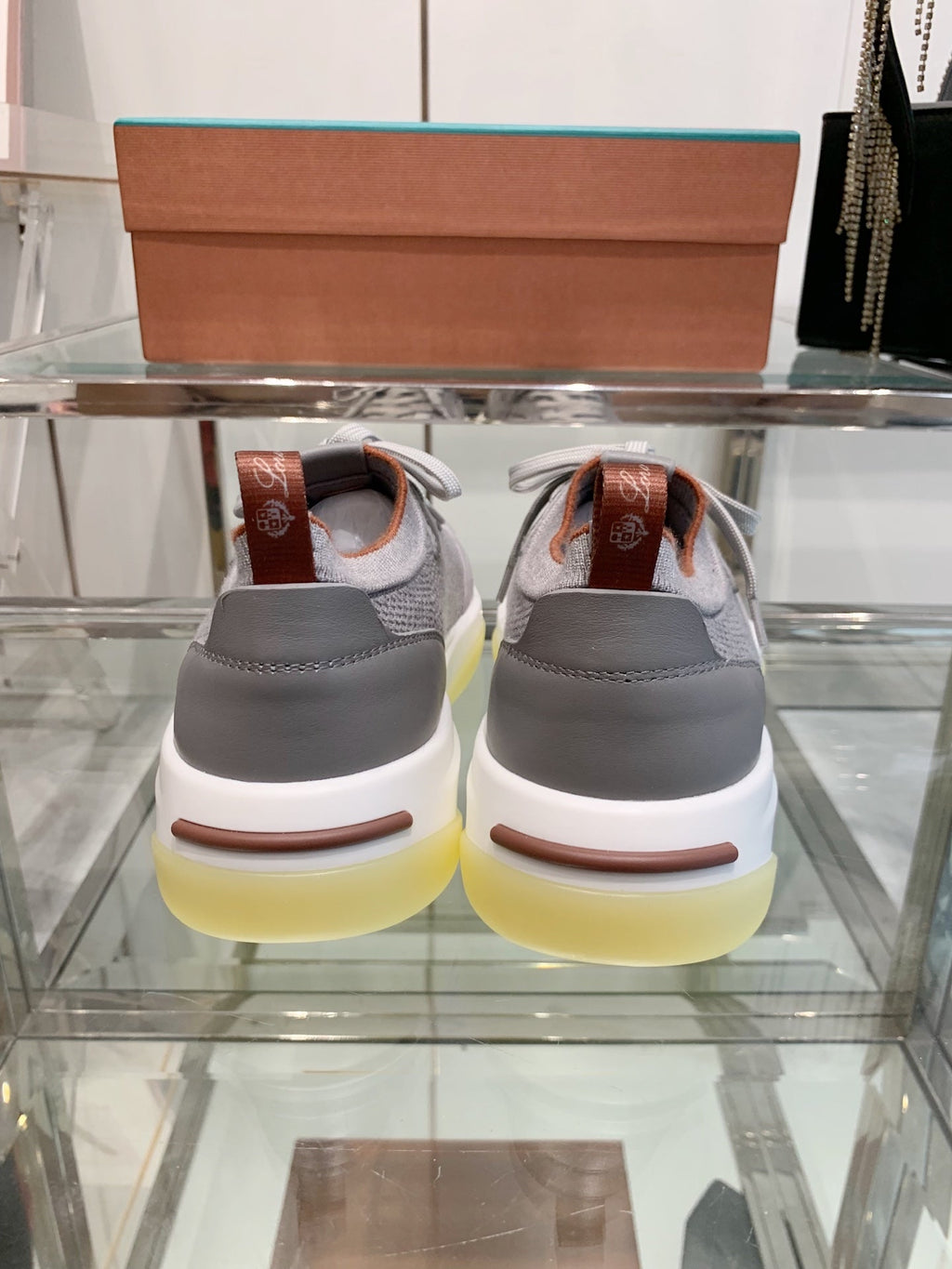 SNEAKER IN GRAY CANVAS MIX SUEDE WITH LAMBSKIN