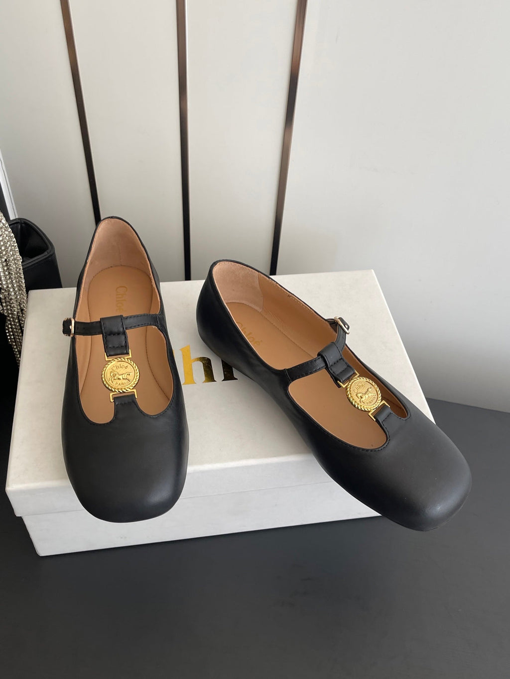 CHLOÉ 26S MARY JANE SHOES IN BLACK CALFSKIN