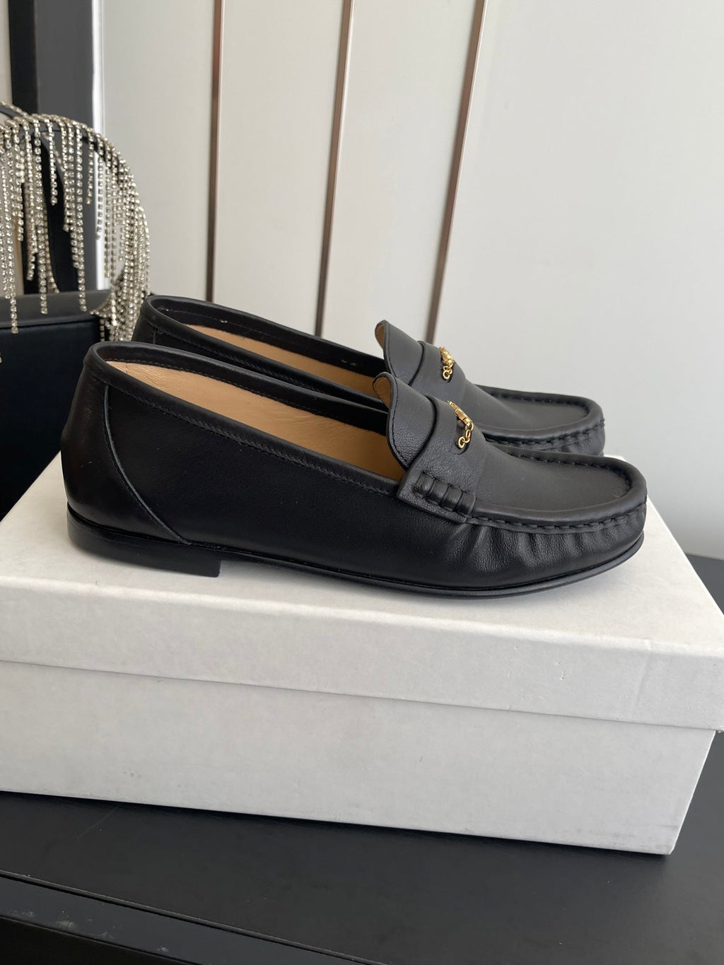 CHLOÉ 26S LOAFERS IN BLACK CALFSKIN