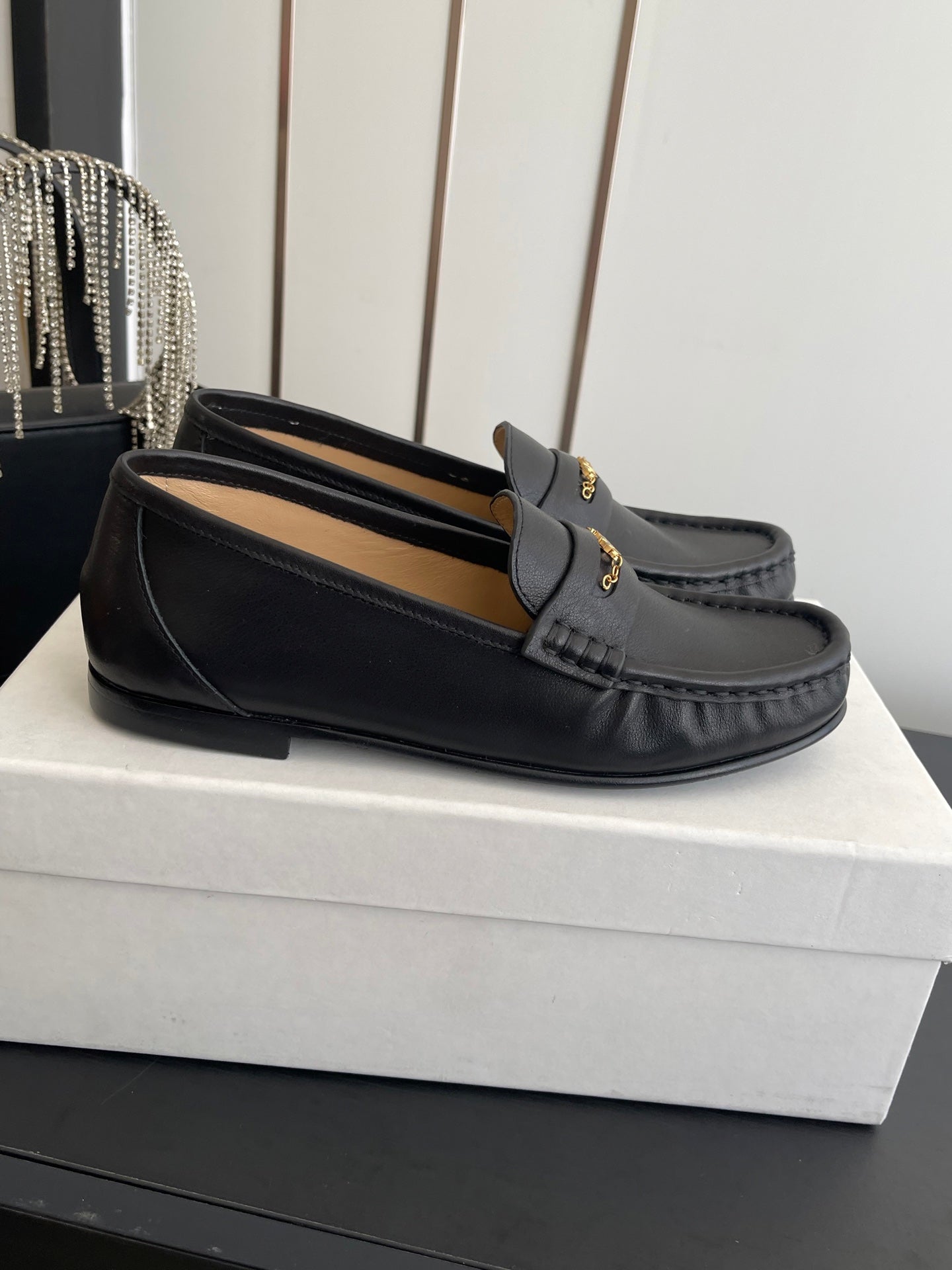 CHLOÉ 26S LOAFERS IN BLACK CALFSKIN