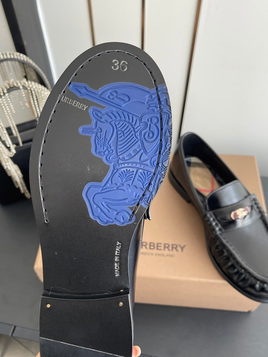 BURBERRY 26S LOAFERS IN BLACK CALFSKIN