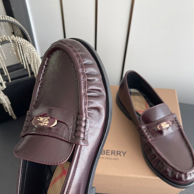 BURBERRY 26S LOAFERS IN DARK BROWN CALFSKIN