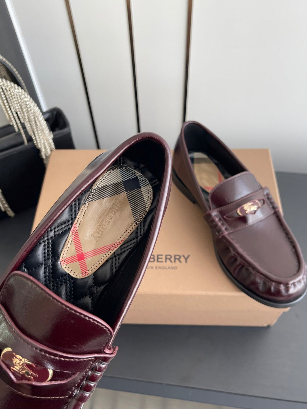 BURBERRY 26S LOAFERS IN DARK BROWN CALFSKIN