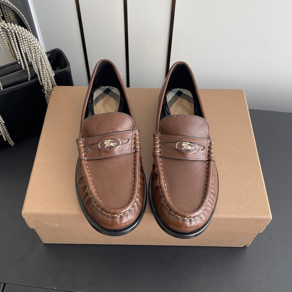 BURBERRY 26S LOAFERS IN BROWN CALFSKIN