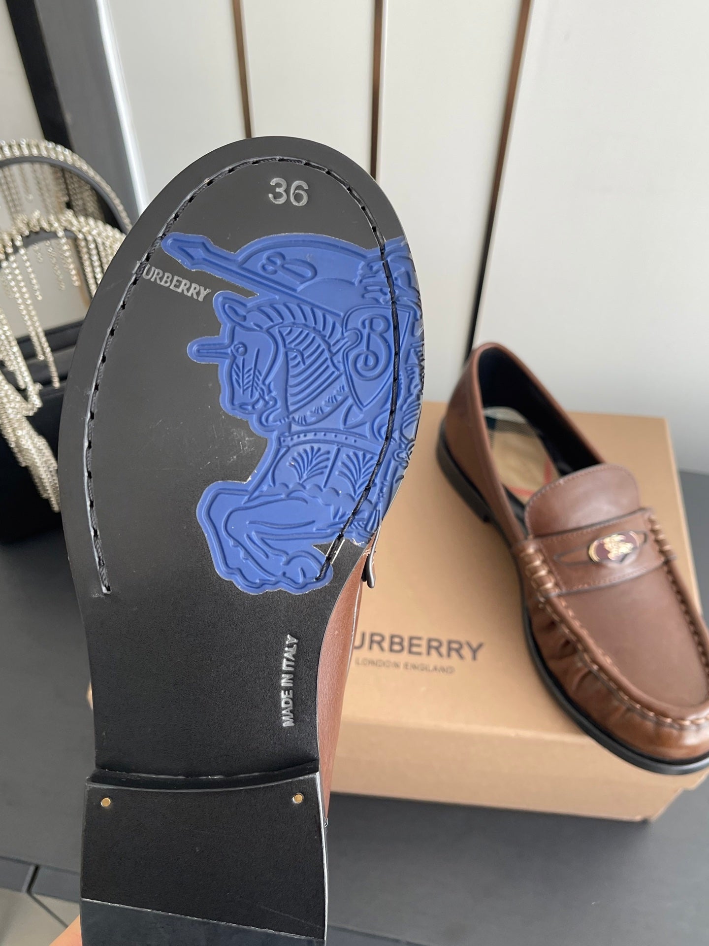 BURBERRY 26S LOAFERS IN BROWN CALFSKIN