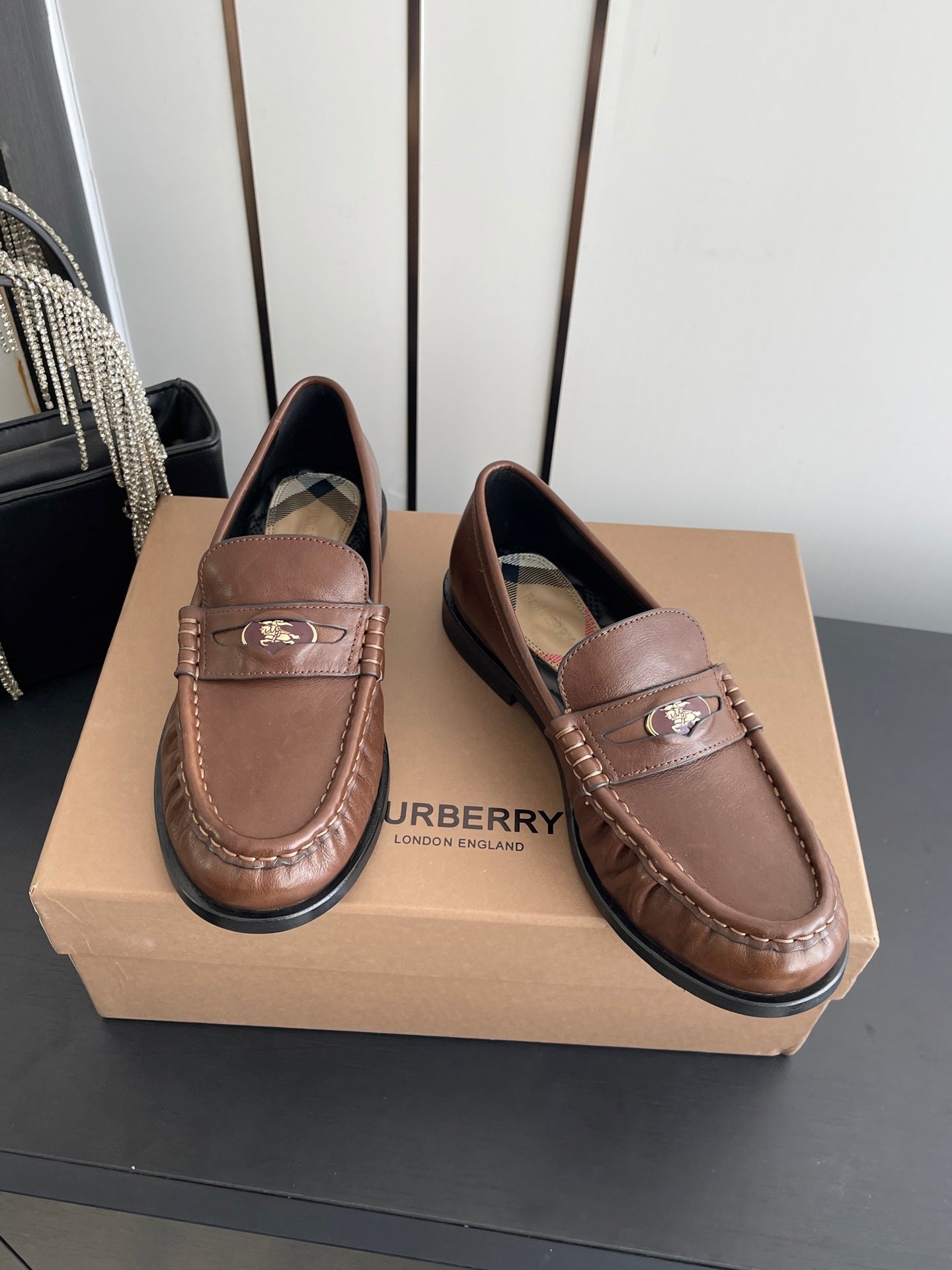 BURBERRY 26S LOAFERS IN BROWN CALFSKIN