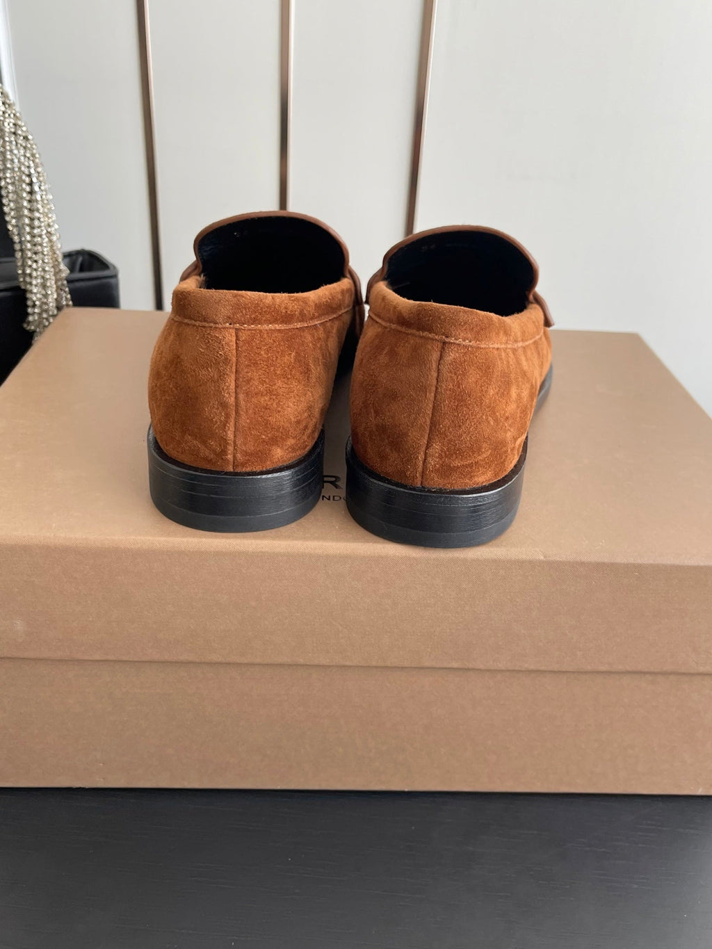 BURBERRY 26S LOAFERS IN BROWN SUEDE