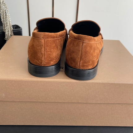 BURBERRY 26S LOAFERS IN BROWN SUEDE