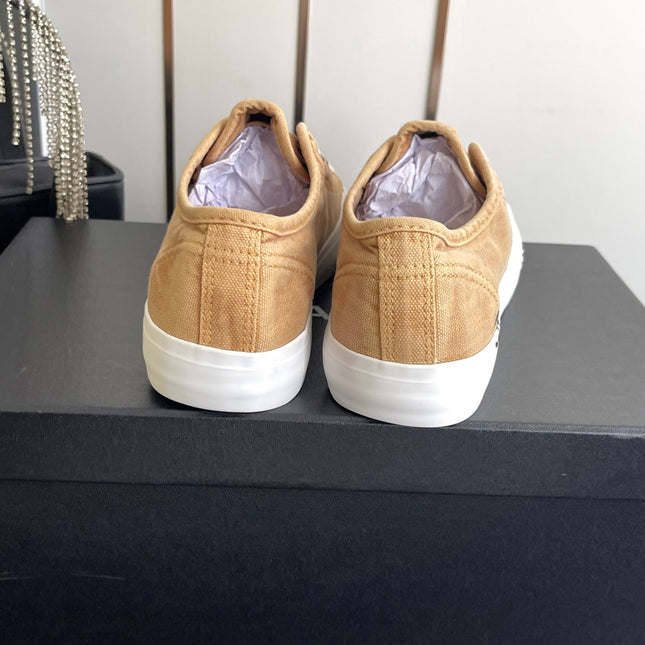 CHANEL 26S LOW TOP IN BEIGE CANVAS