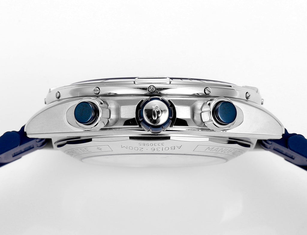SUPER CHRONOMAT B01 44 CERAMIC BEZEL BLUE AND WHITE DIAL