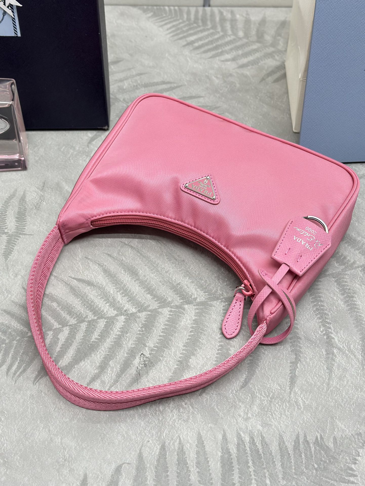 PRADA 26S SHOULDER BAG 23 IN PINK FABRIC