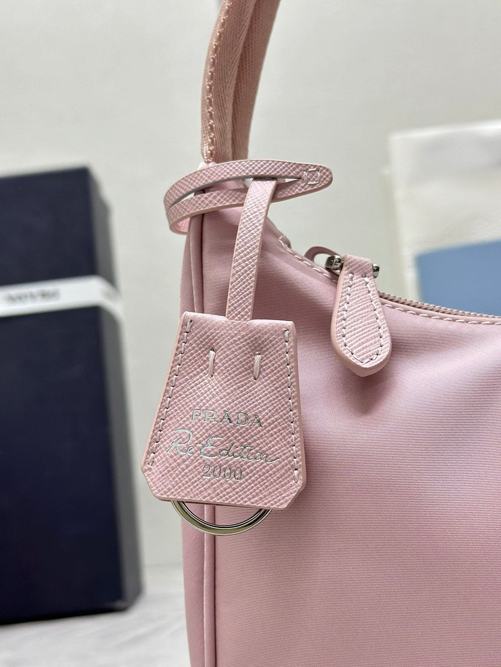 PRADA 26S HOBO HANDBAG 23 IN LIGHT PINK NYLON
