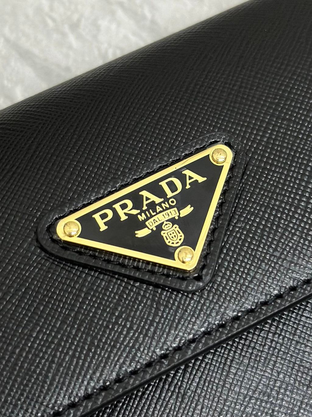 PRADA 26S SHOULDER BAG 4 IN BLACK CALFSKIN
