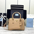 PRADA 26S HANDBAG 28 IN BEIGE SAFFIANO