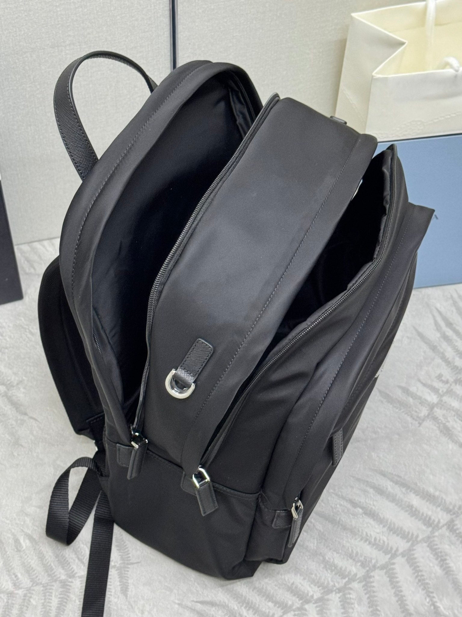 PRADA BACKPACK 43CM IN BLACK RE-NYLON