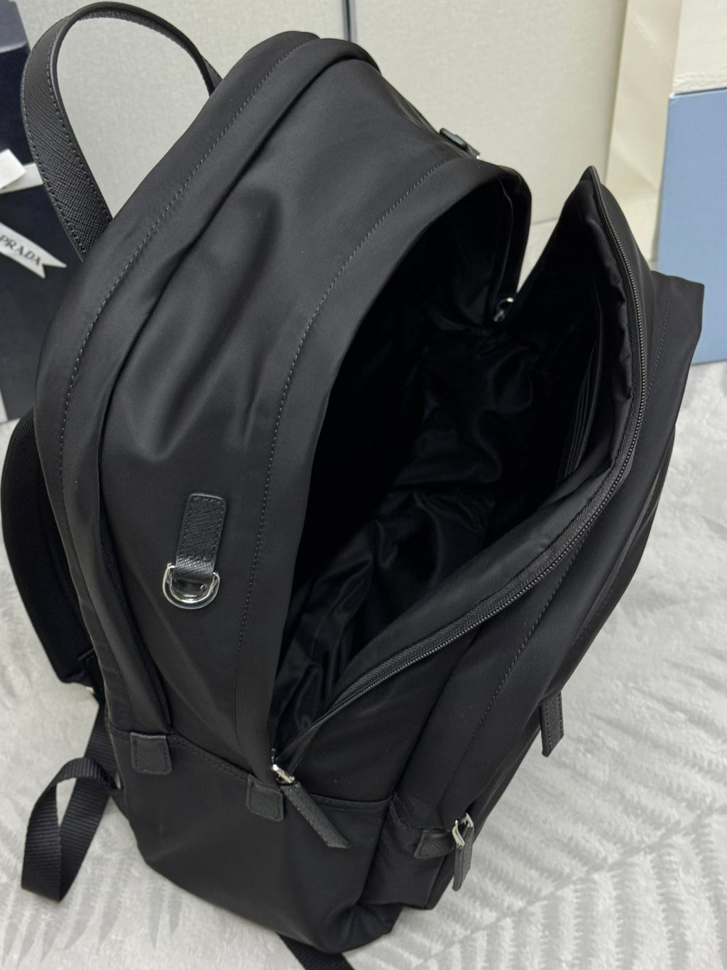 PRADA BACKPACK 43CM IN BLACK RE-NYLON