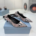 PRADA 26S PUMPS 55MM IN PINK SNAKE PRINT CALFSKIN