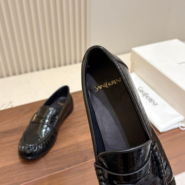 YSL 26S LOAFERS IN BLACK GLOSSY CALFSKIN