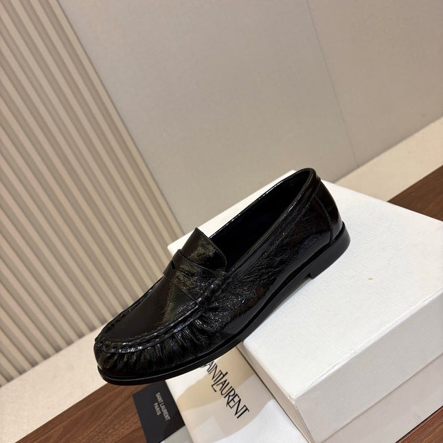 YSL 26S LOAFERS IN BLACK GLOSSY CALFSKIN