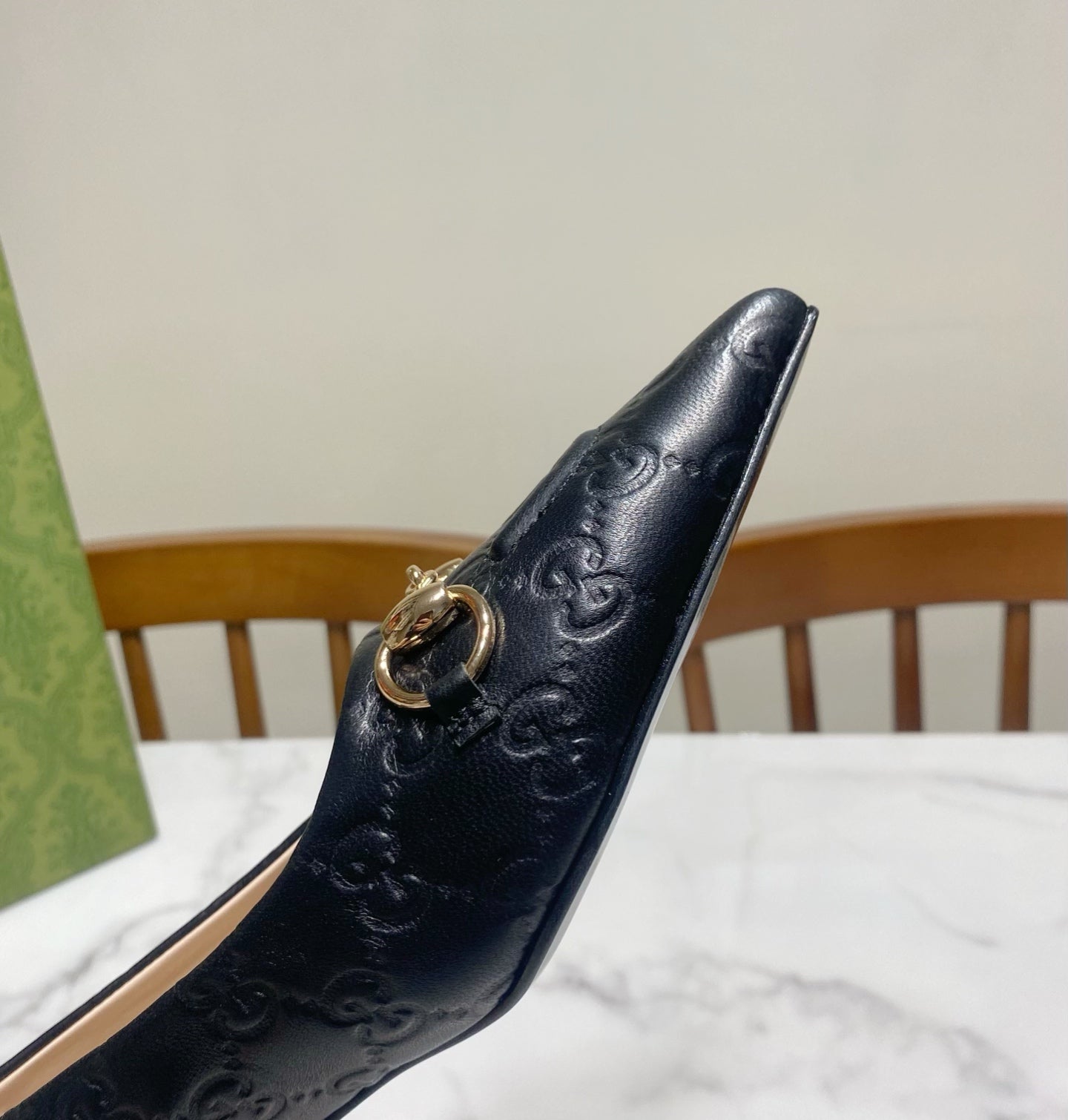 GUCCI 26S HIGH-HEELED SHOES 45 MM IN BLACK LAMBSKIN