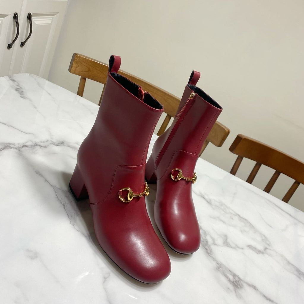 GUCCI 26S HORSEBIT BOOTS 40 MM IN RED CALFSKIN