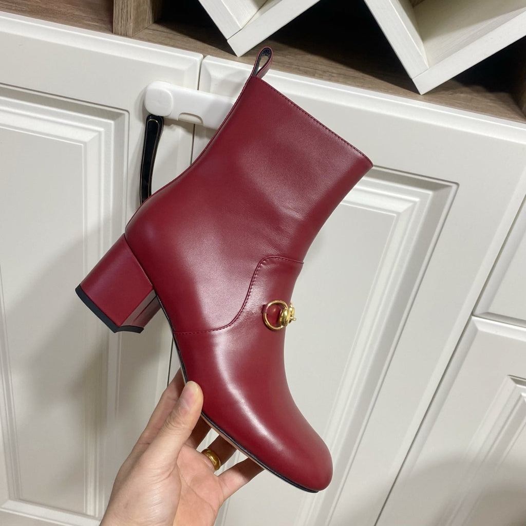 GUCCI 26S HORSEBIT BOOTS 40 MM IN RED CALFSKIN