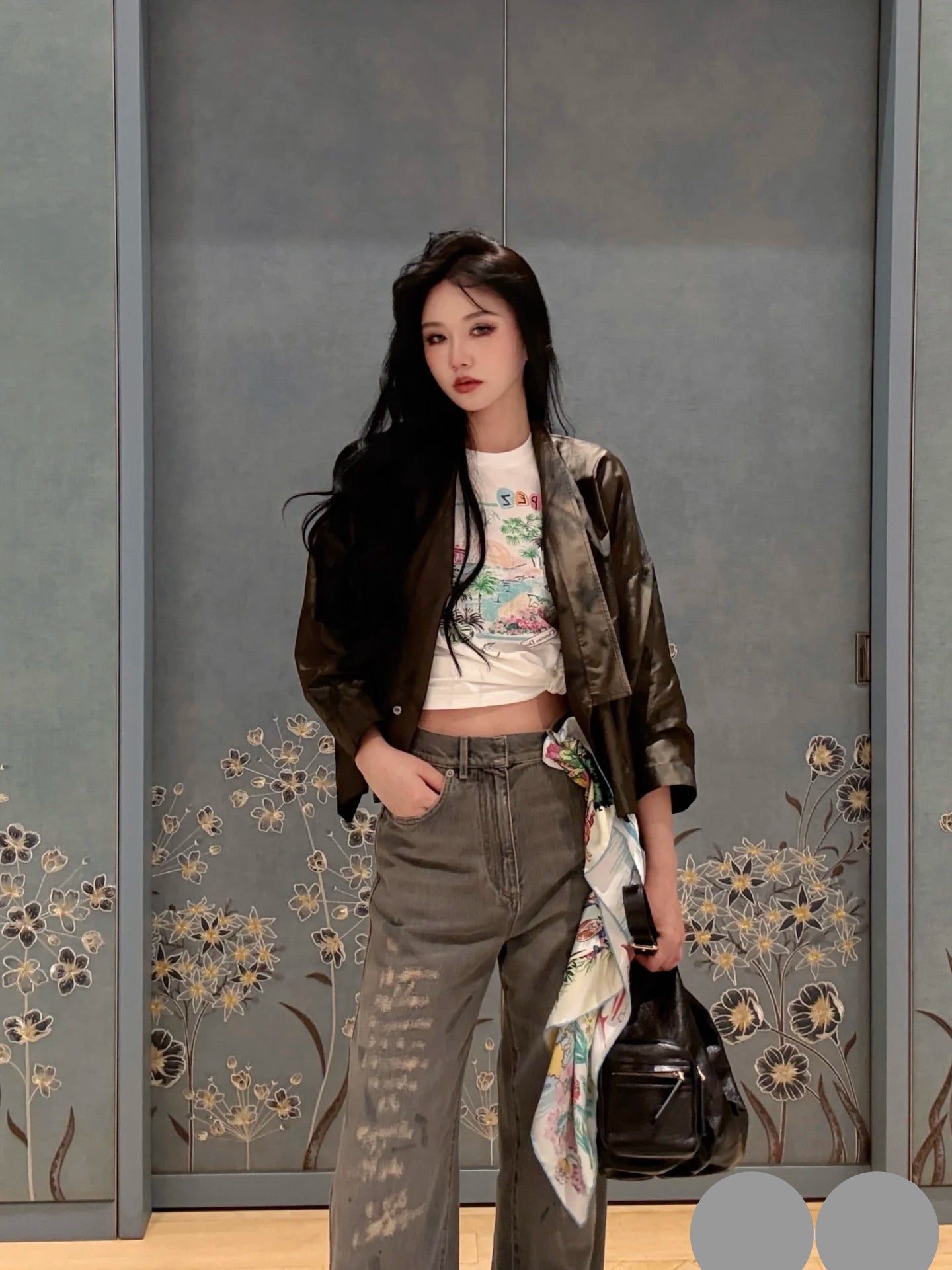 DIOR 25S RIPPED WIDE-LEG PANTS 706