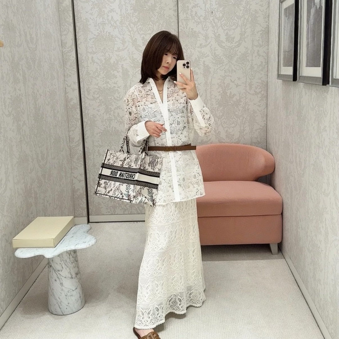 DIOR 25S LACE SHIRT 704