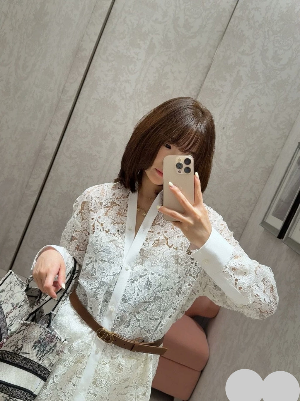 DIOR 25S LACE SHIRT 704