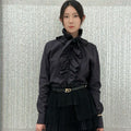 DIOR 25S PLEATED LACE SHIRT 703